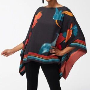 NWOT Chico's Print Foliage Poncho S/M